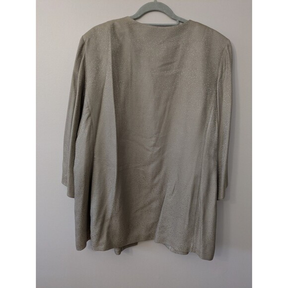 Eileen Fisher Silk Jacket 3X Champagne Mirage Jacquard Long Open Dressy Boxy - Picture 5 of 12